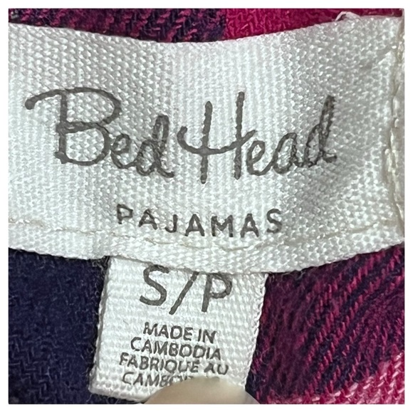 Bed Head Pajama Set Women’s Small Pink Plaid Comfort Lounge Preppy - Picture 6 of 10